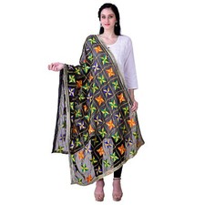 Women Phulkari Chiffon Dupatta