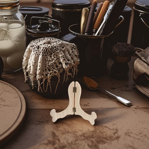 Wooden plate holder tea - plate,