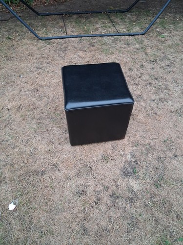 Faux leather ottoman cube - faux,