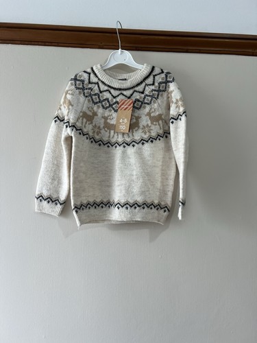 Natural cream reindeer pattern - natural,