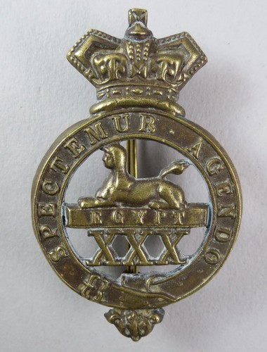Brass glengarry badge 30th - brass,
