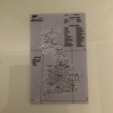 Helix Vintage Great Britain Map Stencil. Outline Country Trace England Scotland 