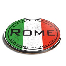 Round MDF Coaster Rome Italy Flag Circle #60021