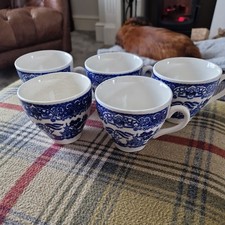 Churchill England Blue & White Willow Pattern Cups 