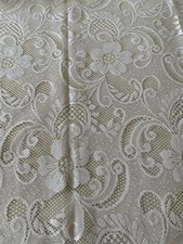 White Net Floral Fabric Remnant Wavy Bottom 200cm W X 95 cm D