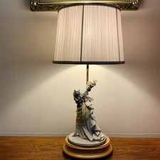 CAPODIMONTE Lamp Signed ‘Bruno Merli’ Italian Porcelain Figurine Art Table Light