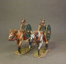 JOHN JENKINS DESIGNS ROMCAV-03 Two Cavalry Walking with Green Shield