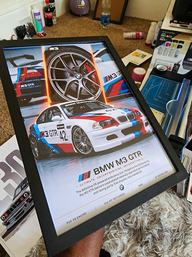 Bmw gtr framed advertising - bmw,