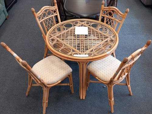 Daro cane rattan glass top - glass,