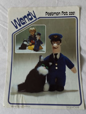 Wendy's 2261 toy knitting pattern - Postman Pat & Jess the Cat - vintage