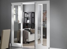 White internal fold doors - internal, bi-fold