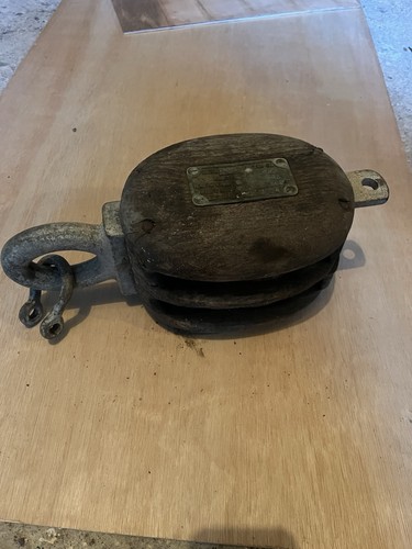 Antique sailing ship pulley - antique,