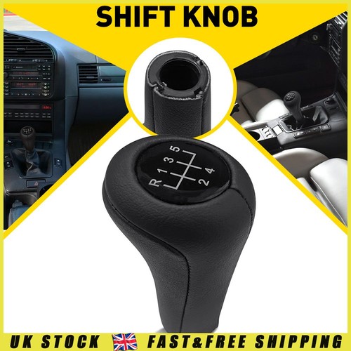 Leather gear knob black - leather,