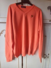 Mens V neck Orange  Cashmillon jumper Size 48(cheast)