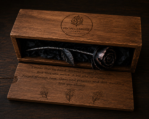 Hand forged steel rose - forged,