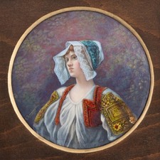 Limoges Enamel Portrait by Antoine Soustre