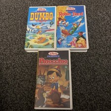 Disney Classics Dumbo/Robin Hood & Pinocchio Vintage VHS