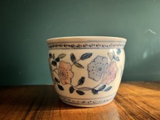 Vintage Little Small Blue & White Plant Pot Decorative Chinoiserie Jardiniere 