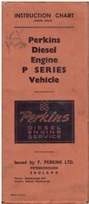 PERKINS P4 & P6 SERIES DIESEL ENGINE ORIG. 1950 FACTORY INSTRUCTION WALL CHART