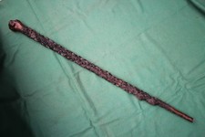 VERY UNUSUAL HARD WOOD WALKING STICK WITH THE BARK