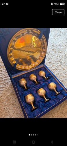 Silver plated set with goblets - plated,