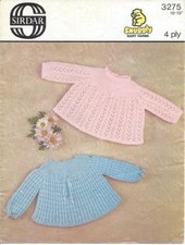 Knitting pattern 2 baby/reborn angel tops/dresses in 4 ply