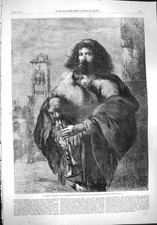 Original Old Antique Print