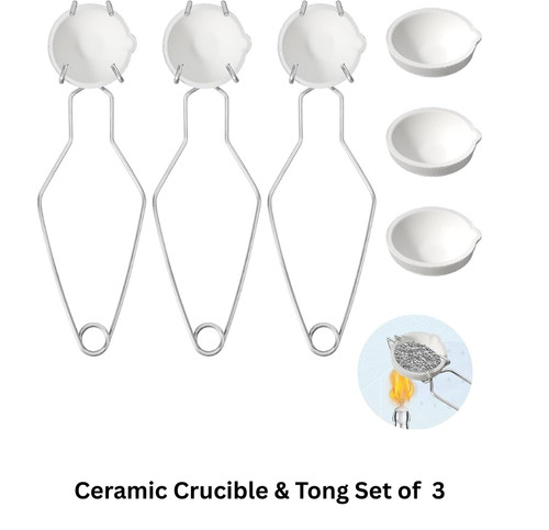Ceramic crucible set - ceramic, 3"