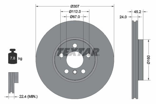 Brake disc front left - front,