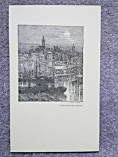 A Nocturne of Glasgow, River Clyde - Antique Print - 1927