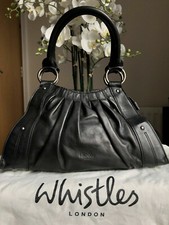 Whistles handbag  Genuine Leather Black Shoulder Bag, 