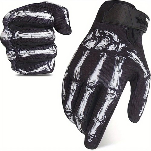 Biker skeleton bone gloves - biker,