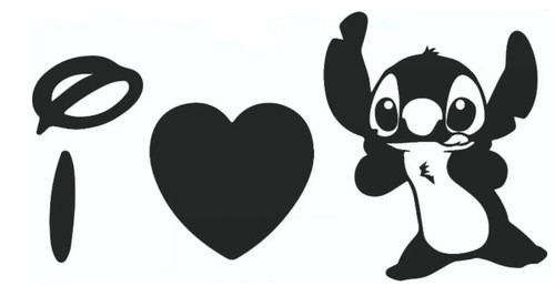 Love stitch vinyl sticker - i,
