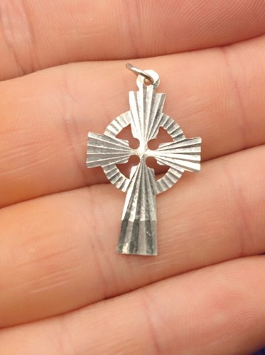 Vintage silver celtic cross - silver,