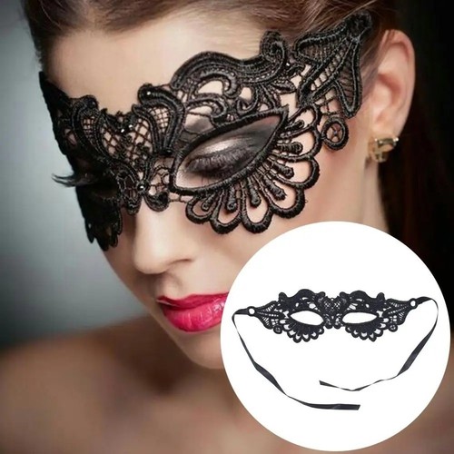 Masquerade eye mask black lace - masquerade,