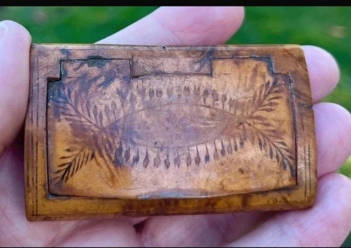 Antique wooden snuffbox very - wooden,