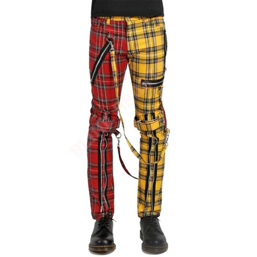 Men split leg plaid bondage - split,