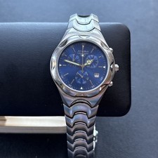 Mens Amadeus Stainless Steel Watch Silver with Blue Face 38mm, strap 18mm 