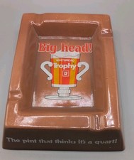 Vintage 1970s Whitbread Trophy Big Head! Ceramic Ashtray