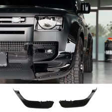 FRONT BUMPER LOWER BODY CANARDS FOR LAND ROVER DEFENDER L663 2020+ GLOSS BLACK 