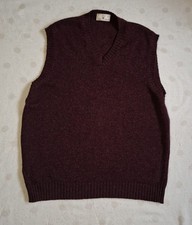 Mens Pure New Wool V Neck Pullover Vest/ Sleeveless Jumper BHS Size XL