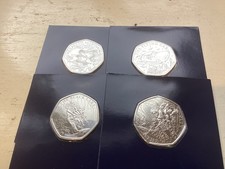Harry Potter 50p Coins X 4. Winged Keys, Flying Car, Black Lake & Patronus.