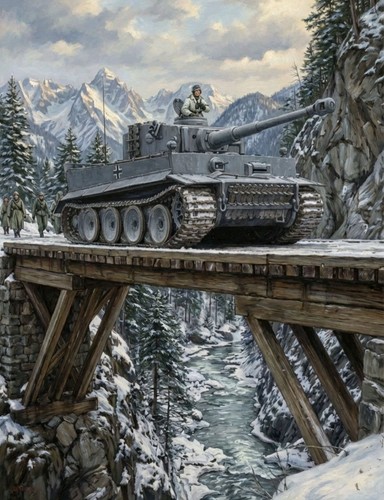 German tiger tank bridge - tank,