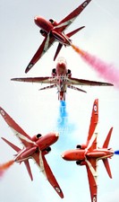 RAF RED ARROWS FLIGHT PHOTO 2007 QUALITY PRINT ROYAL AIR FORCE AVIATION MILITARY
