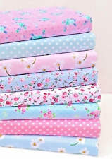 PINK & BLUE FLORAL POLY COTTON
