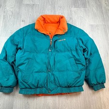 Vintage Adidas Reversible Puffer Jacket Teal Orange 1993 Trefoil Logo Mens Med