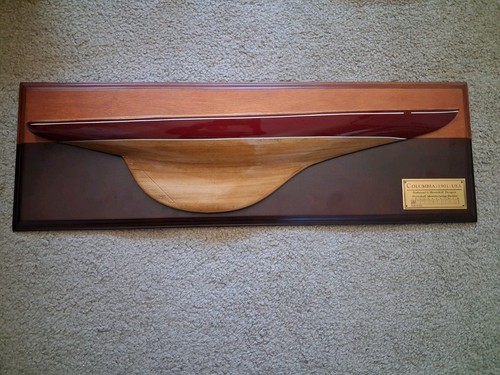 Vtg half hull boat solid - half,