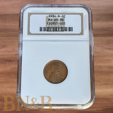 1934 D Lincoln Wheat Penny NGC