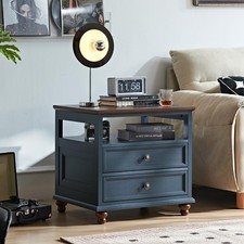 Blue Farmhouse Nightstand 24