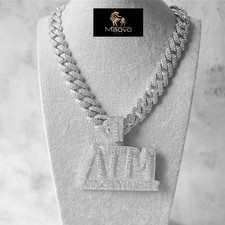 Iced Out Rhinestone Cuban Link Chain with Pendant - Hip Hop Jewelry